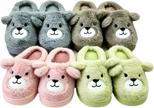 Teddy slippers for kids